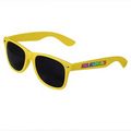 Yellow Retro Tinted Lens Sunglasses - Full-Color Arm Printed